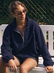 self. Navy Half Zip Microfleece Fleece - Image 4 of 12