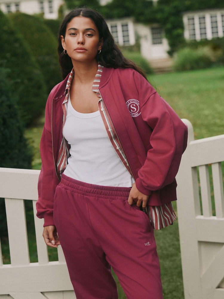 self. Red Bomber Jacket - Image 1 of 6 self. Red Bomber Jacket - Image 1 of 6