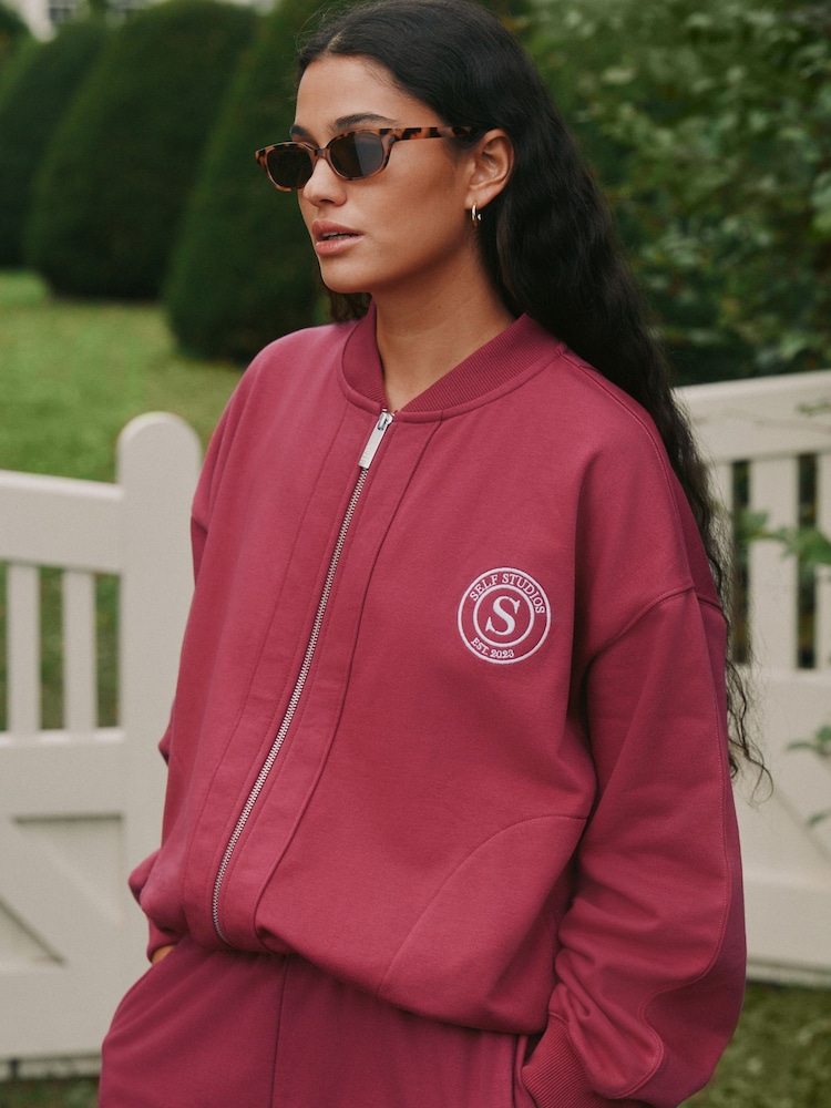 self. Red Bomber Jacket - Image 2 of 6 self. Red Bomber Jacket - Image 2 of 6