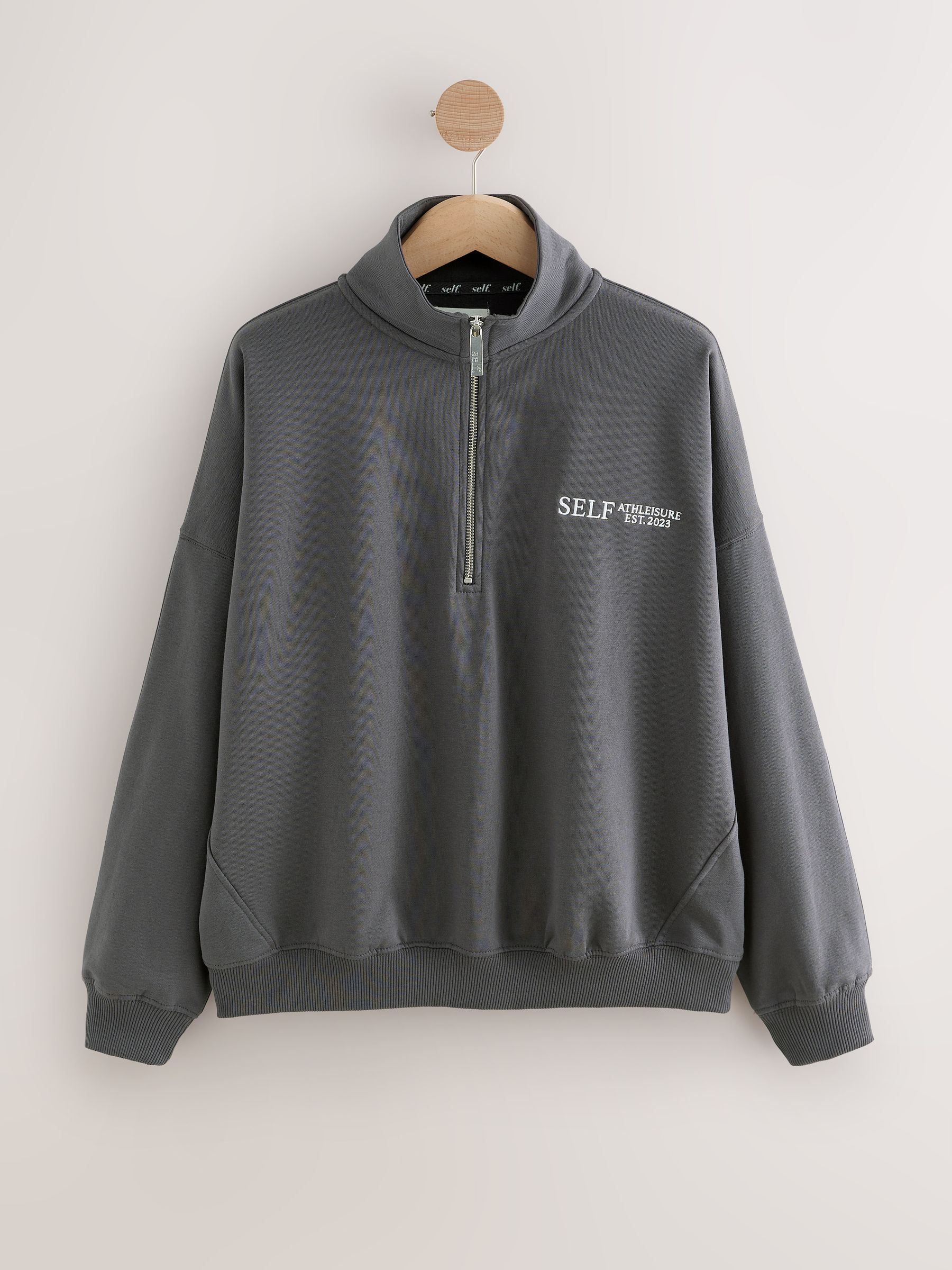 Buy self. Charcoal Grey Half Zip Sweatshirt from Next China