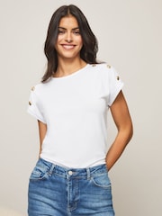 Lipsy White/Black Two Pack Round Neck T-Shirt - Image 2 of 6