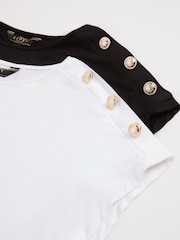 Lipsy White/Black Two Pack Round Neck T-Shirt - Image 6 of 6