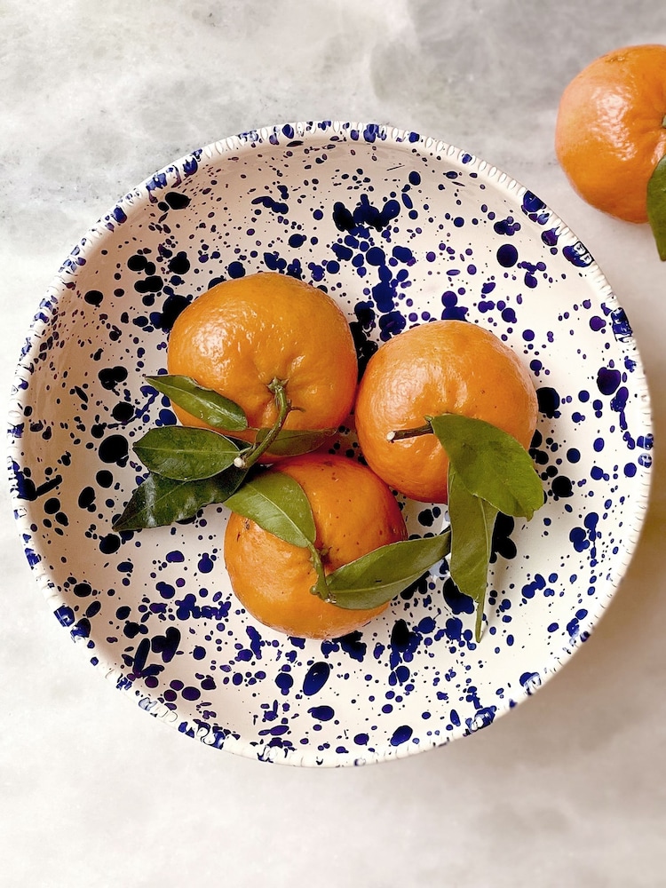 Hot Pottery Set of 4 Blueberry Splatter Pasta Bowls - Image 1 of 5