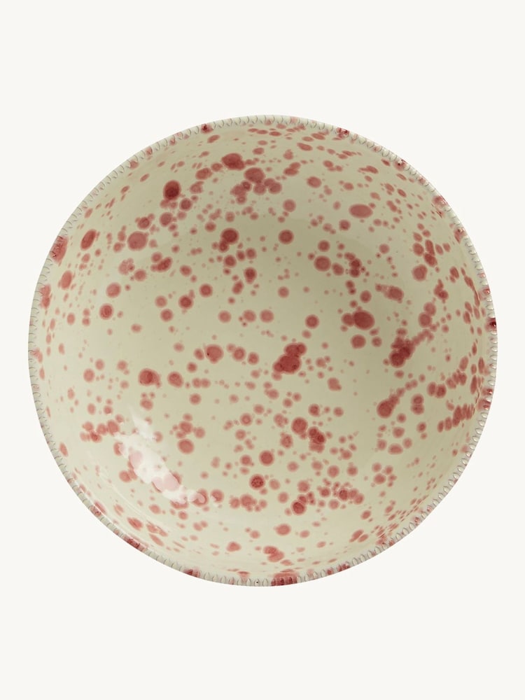 Hot Pottery Set of 4 Cranberry Splatter Pasta Bowls - Image 2 of 5