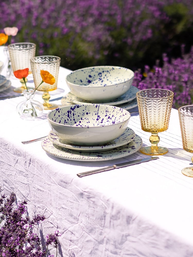 Hot Pottery 12 Piece Blueberry Splatter Signature Dinner Set - Image 1 of 6