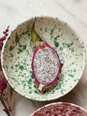 Hot Pottery Set of 4 Pistachio Splatter Pasta Bowls - Image 1 of 5
