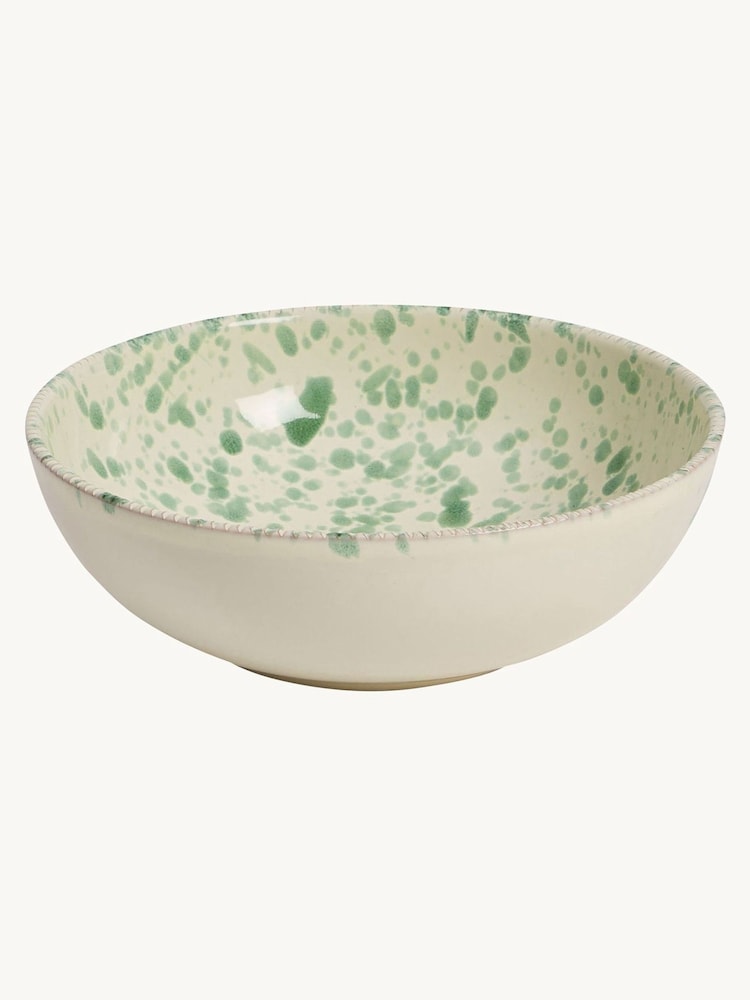 Hot Pottery Set of 4 Pistachio Splatter Pasta Bowls - Image 2 of 5