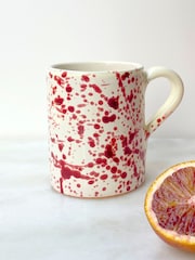 Hot Pottery Set of 4 Cranberry Splatter Mugs - Image 1 of 5