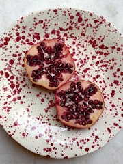 Hot Pottery Cranberry Splatter Shallow Serving Bowl - Image 1 of 5
