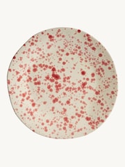 Hot Pottery Cranberry Splatter Shallow Serving Bowl - Image 2 of 5