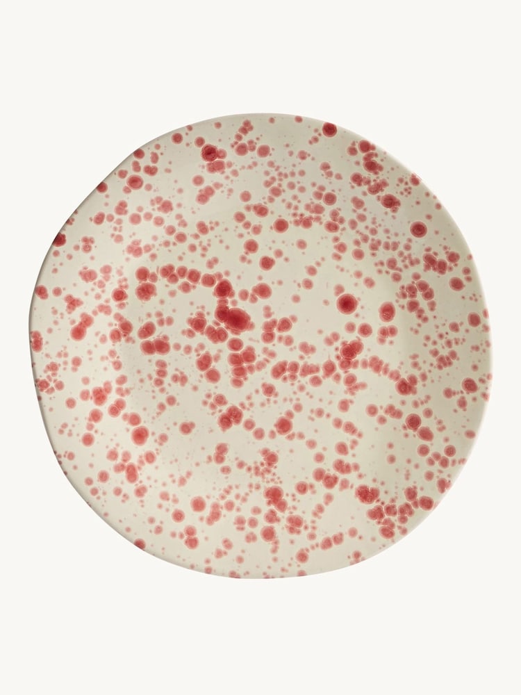 Hot Pottery Cranberry Splatter Shallow Serving Bowl - Image 2 of 5