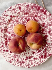 Hot Pottery Set of 4 Cranberry Splatter Dinner Plates - Image 1 of 5