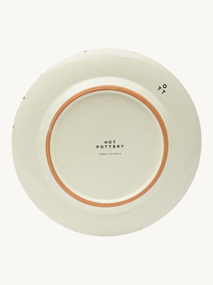 Hot Pottery Set of 4 Cranberry Splatter Dinner Plates - Image 5 of 5