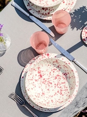 Hot Pottery 12 Piece Cranberry Splatter Signature Dinner Set - Image 1 of 6