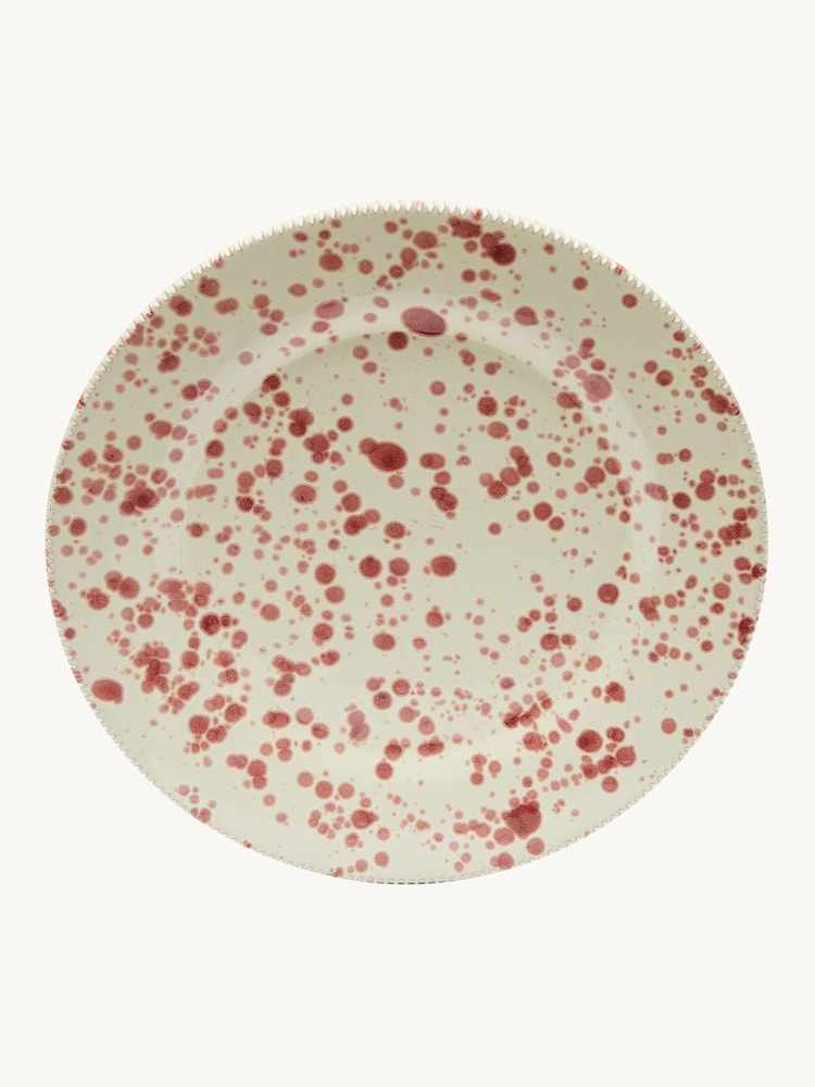 Hot Pottery 12 Piece Cranberry Splatter Signature Dinner Set - Image 2 of 6
