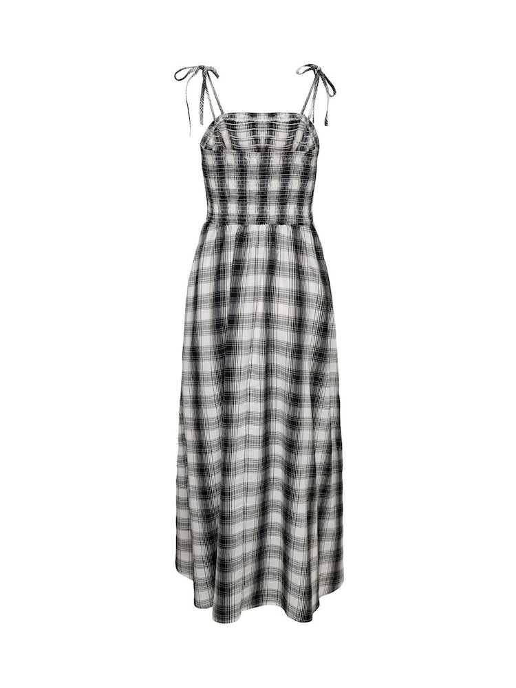 ONLY White Gingham Smock Maxi Dress - Image 2 of 2 ONLY White Gingham Smock Maxi Dress - Image 2 of 2