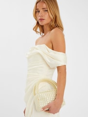 Accessorize Natural Mini Bridal Cloud Pearl Beaded Bag - Image 5 of 5