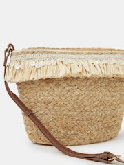 Accessorize Natural Jute Fringe Cross-Body Bag - Image 3 of 5