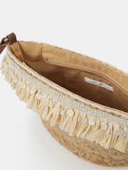 Accessorize Natural Jute Fringe Cross-Body Bag - Image 4 of 5