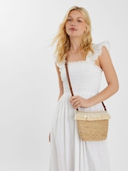 Accessorize Natural Jute Fringe Cross-Body Bag - Image 5 of 5