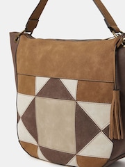 Accessorize Natural Patchwork Suedette Shoulder Bag - Image 3 of 4
