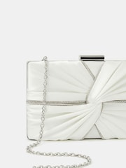 Accessorize Natural Bridal Satin Pleat Clutch Bag - Image 3 of 5