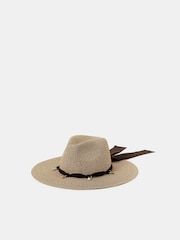 Accessorize Natural Charm Trim Fedora Hat - Image 1 of 4
