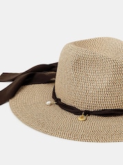 Accessorize Natural Charm Trim Fedora Hat - Image 3 of 4
