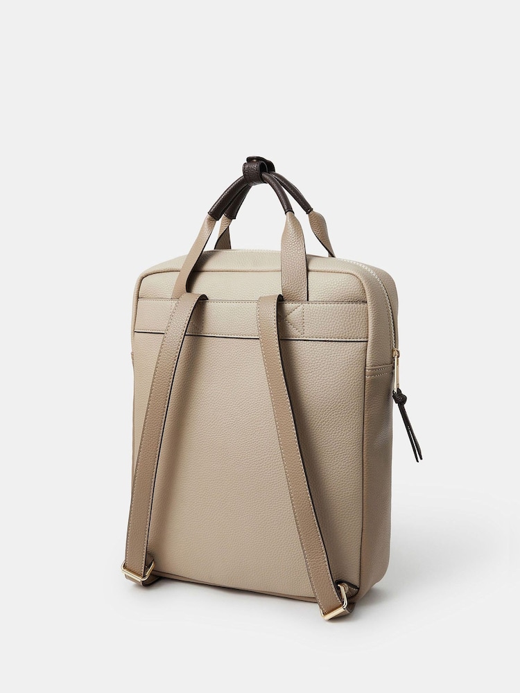 Accessorize Brown Pocket Top Handle Backpack - Image 2 of 5