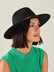 Accessorize Black Wool Fedora Hat - Image 4 of 4