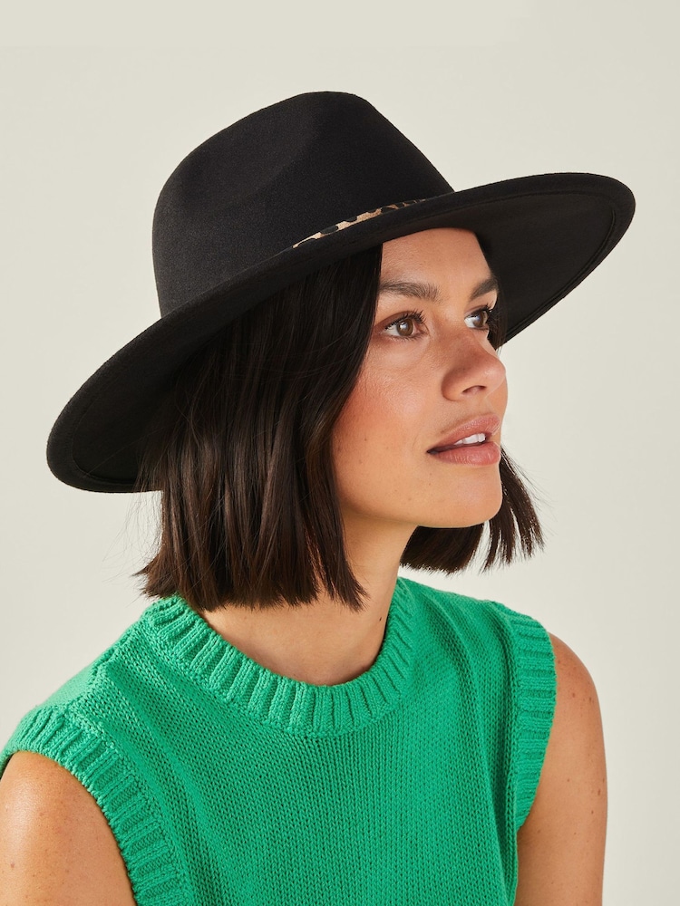 Accessorize Black Wool Fedora Hat - Image 4 of 4