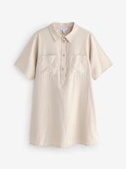 Stone Linin Utility Shirt Midi Dress - Image 1 of 1