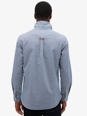 Superdry Blue Essentials Long Sleeve Oxford Shirt - Image 2 of 6