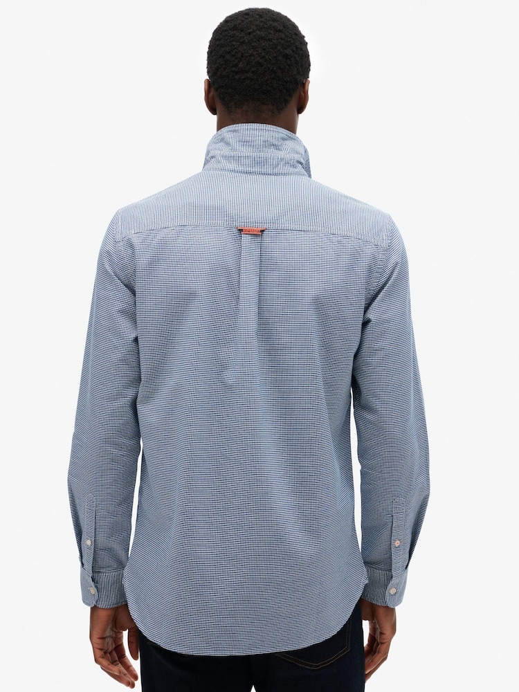 Superdry Blue Essentials Long Sleeve Oxford Shirt - Image 2 of 6