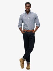 Superdry Blue Essentials Long Sleeve Oxford Shirt - Image 3 of 6