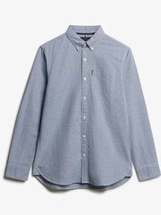 Superdry Blue Essentials Long Sleeve Oxford Shirt - Image 6 of 6