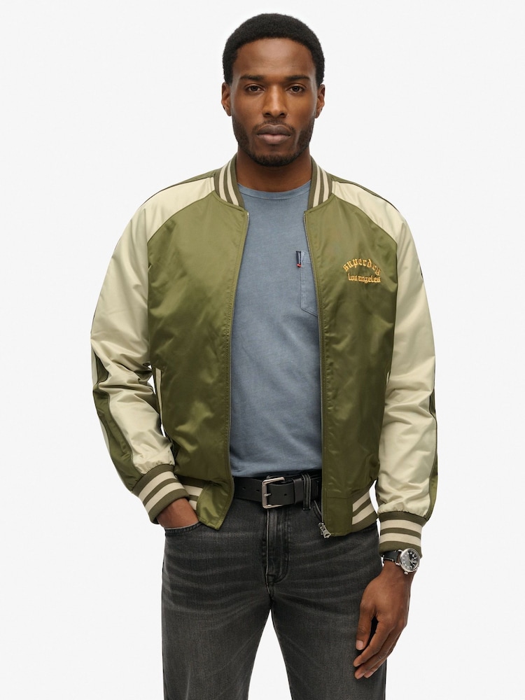 Superdry Souvenir Embroidered Bomber Jacket - Imagen 1 de 7