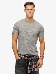 Superdry Grey Relaxed Workwear Embossed T-Shirt - Image 1 of 6