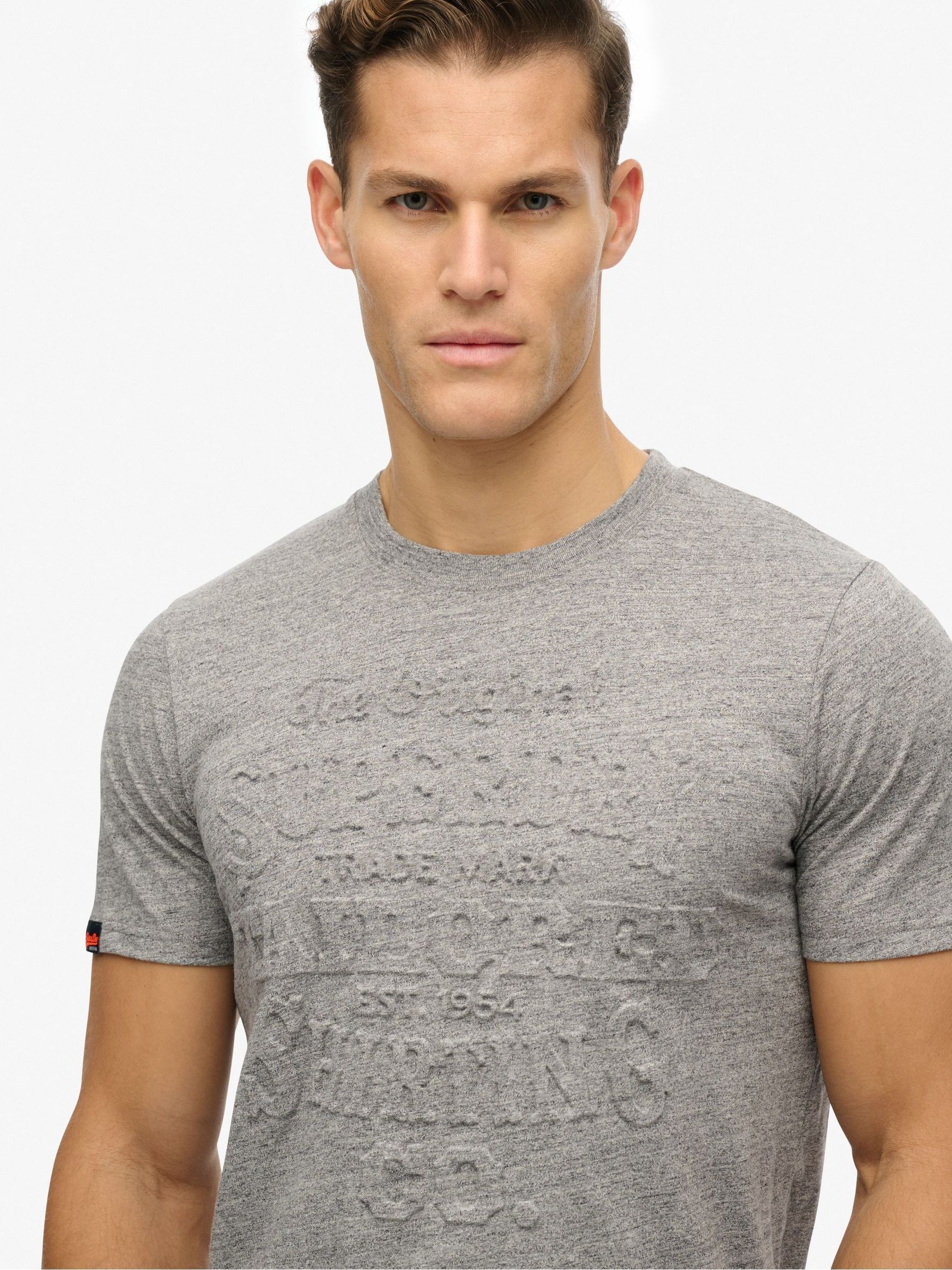 トップス ORR Embossed square neck t-shirt gray M Buy Superdry Grey Relaxed Workwear Embossed T-Shirt from