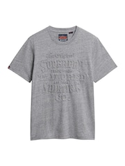 Superdry Grey Relaxed Workwear Embossed T-Shirt - Image 5 of 6