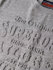 Superdry Grey Relaxed Workwear Embossed T-Shirt - Image 6 of 6
