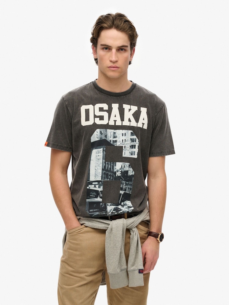 Superdry Black Loose Osaka T-Shirt - Image 1 of 6