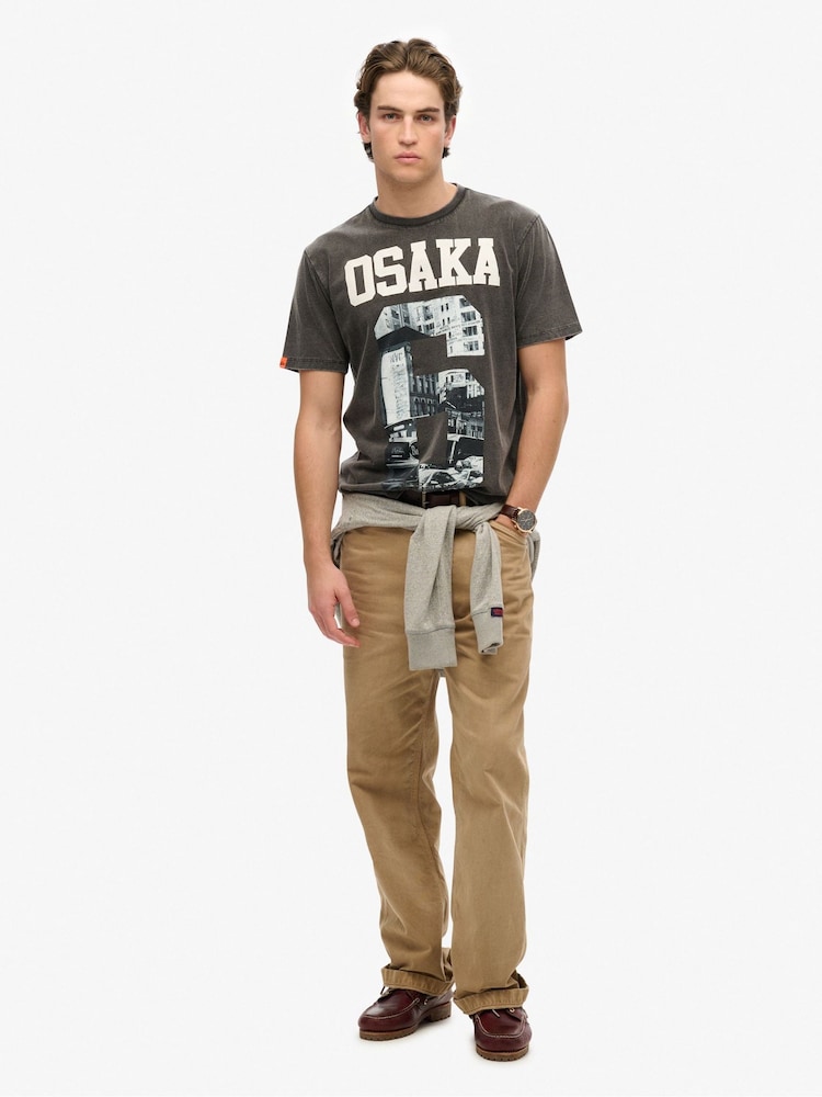 Superdry Black Loose Osaka T-Shirt - Image 2 of 6