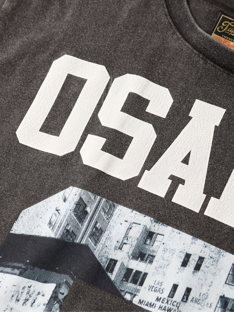 Superdry Black Loose Osaka T-Shirt - Image 6 of 6 Superdry Black Loose Osaka T-Shirt - Image 6 of 6