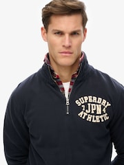 Superdry Blue Vintage Athletic Half Zip Jumper - Image 4 of 6