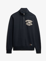 Superdry Blue Vintage Athletic Half Zip Jumper - Image 5 of 6