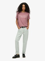 Superdry Purple Relaxed Venue Metallic T-Shirt - Image 1 of 6