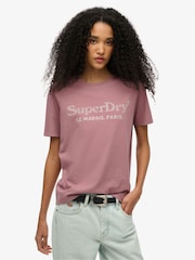 Superdry Purple Relaxed Venue Metallic T-Shirt - Image 2 of 6