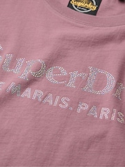 Superdry Purple Relaxed Venue Metallic T-Shirt - Image 6 of 6