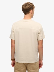 Superdry Nude Contrast Stitch Pocket T-Shirt - Image 2 of 4